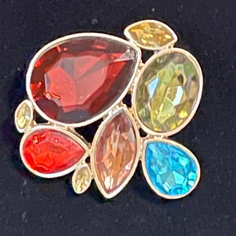 Vibrant Multi-Color Gemstone Statement Brooch A-14 - image 1